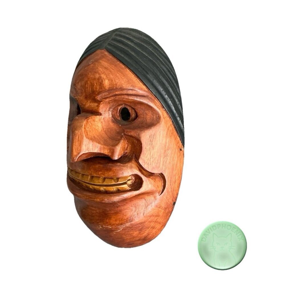 Handmade Wooden Wall Mask Colombia Inspired by Maya Indigenous Tribe Ethnic Art - Picture 3 of 5